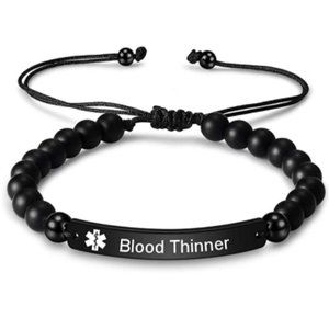 Natural Stone Beaded Medical Alert Blood Thinning